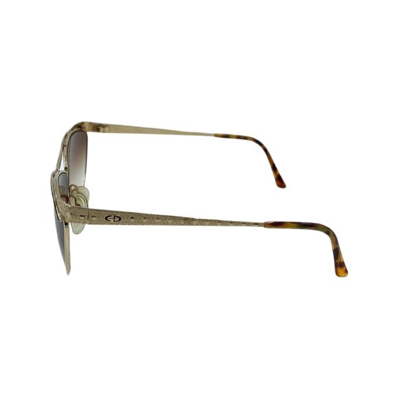 Rare 80\'s Cat Eye CHRISTIAN DIOR Sunglasses Eyewear Gold Metal Frames Brown Lens main image 6